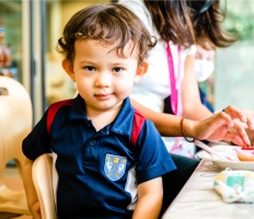 Boy in Brighton College canteen